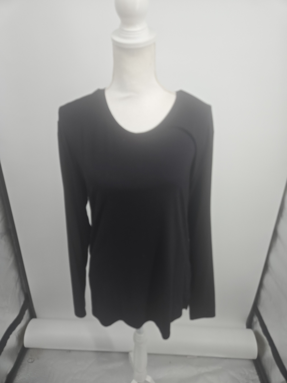 Allwear Black Long Sleeve Top with Back Mesh Panel Small (8823)